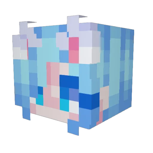 CrunchyUnicorn Minecraft avatar head, 3D render
