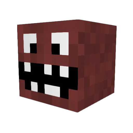 Crunkle Minecraft avatar head, 3D render