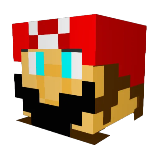 Crunshyy Minecraft avatar head, 3D render