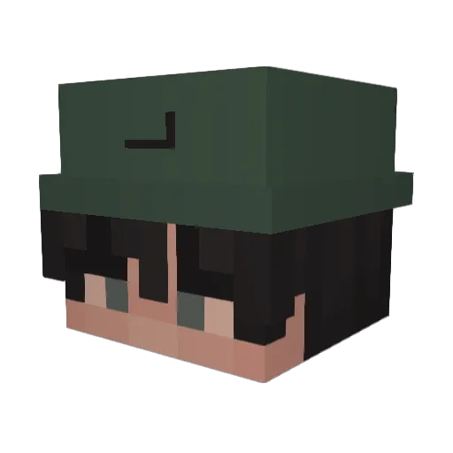 Crus8a Minecraft avatar head, 3D render