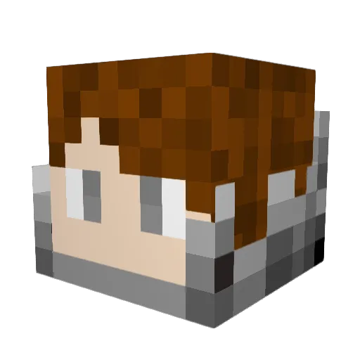 Crusaber Minecraft avatar head, 3D render
