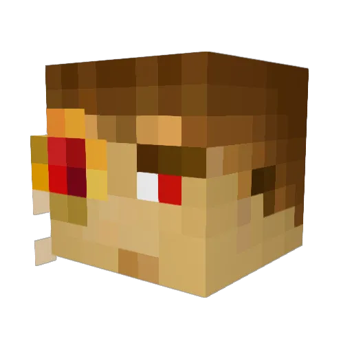 CrusaderRed Minecraft avatar head, 3D render