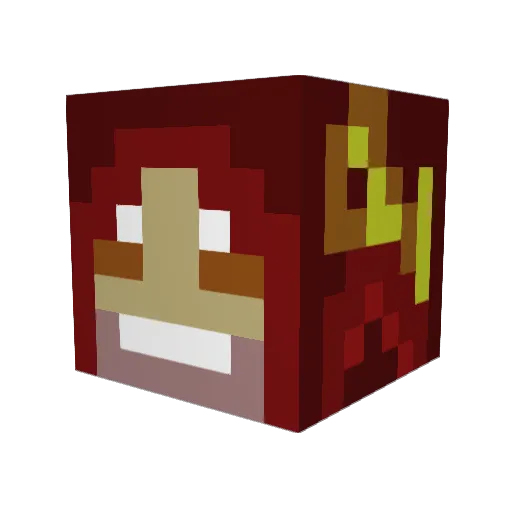 Crusaedy Minecraft avatar head, 3D render