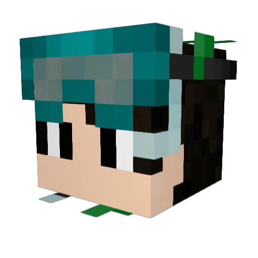 Crustaxces Minecraft avatar head, 3D render
