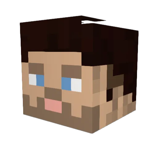 Crustie Minecraft avatar head, 3D render