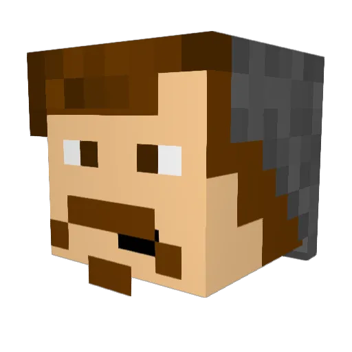 CrustyDeer Minecraft avatar head, 3D render