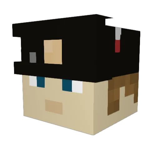 CrustyL0bster Minecraft avatar head, 3D render