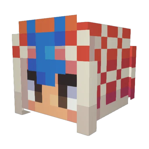 Cruuga Minecraft avatar head, 3D render