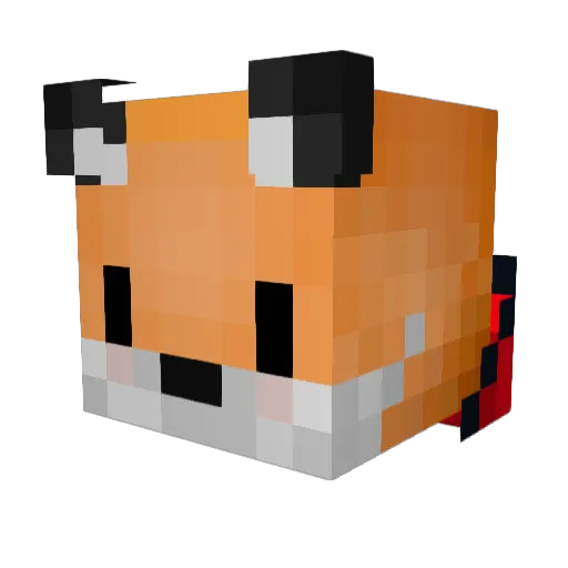 CruzFox Minecraft avatar head, 3D render