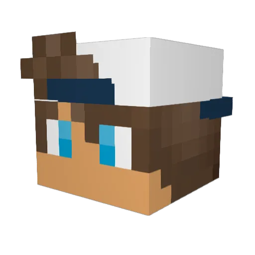 Cruzerr Minecraft avatar head, 3D render