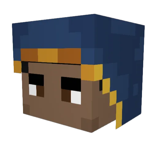Crvtbn Minecraft avatar head, 3D render