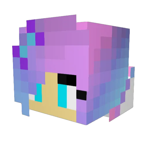 CrxFlwr Minecraft avatar head, 3D render