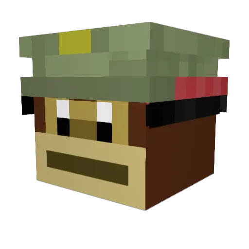 Crxckmonke Minecraft avatar head, 3D render