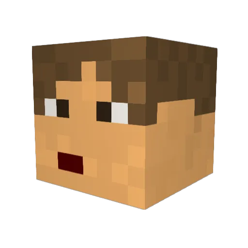 Crxzyjojo Minecraft avatar head, 3D render