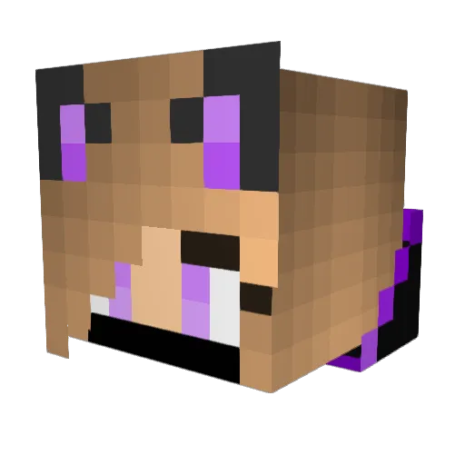 Cry3T Minecraft avatar head, 3D render