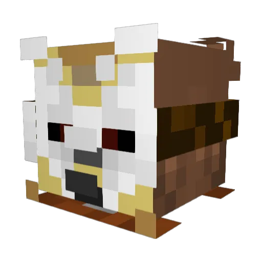 CryFuu Minecraft avatar head, 3D render