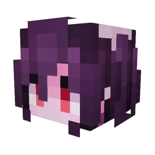 CryStalMuBai Minecraft avatar head, 3D render