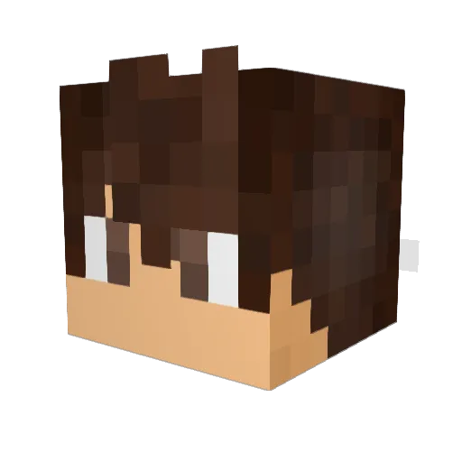 Cryababy Minecraft avatar head, 3D render