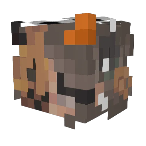 Crying4Life Minecraft avatar head, 3D render