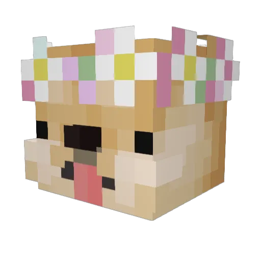 CryingChihuahua Minecraft avatar head, 3D render