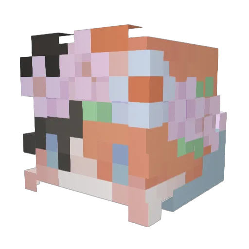 CryingTea Minecraft avatar head, 3D render