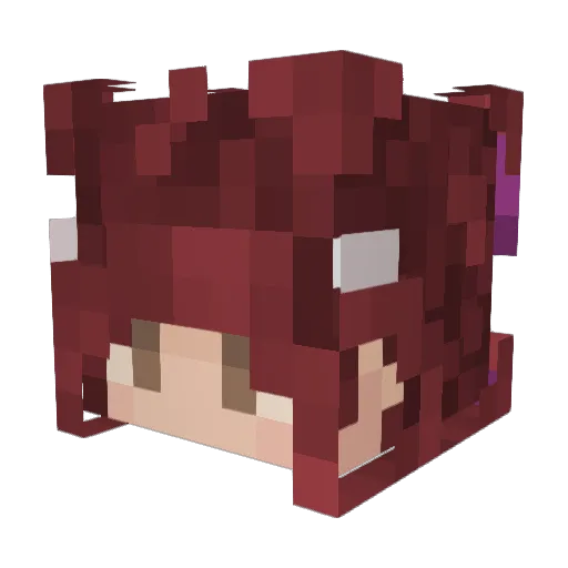 Cryingyy Minecraft avatar head, 3D render