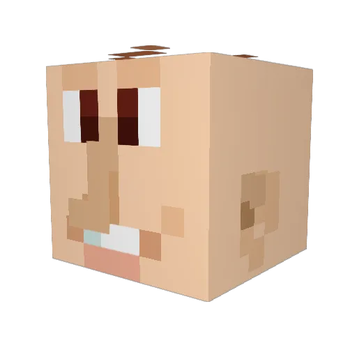 CryoFish Minecraft avatar head, 3D render