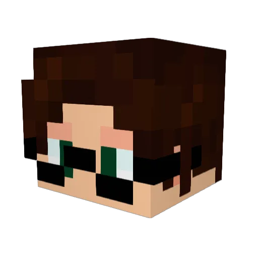 CryoNicks Minecraft avatar head, 3D render