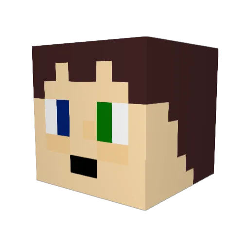 Cryoborg Minecraft avatar head, 3D render