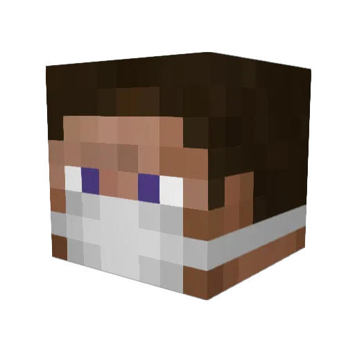 Cryplease Minecraft avatar head, 3D render