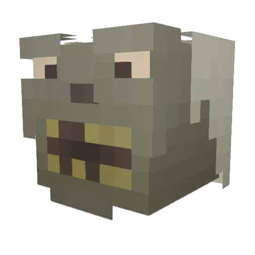 Cryptkeeper Minecraft avatar head, 3D render