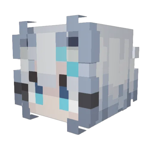 CryptoClear_ Minecraft avatar head, 3D render