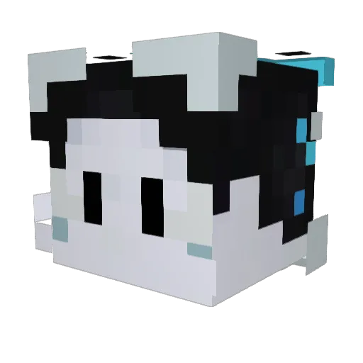 Cryptral Minecraft avatar head, 3D render
