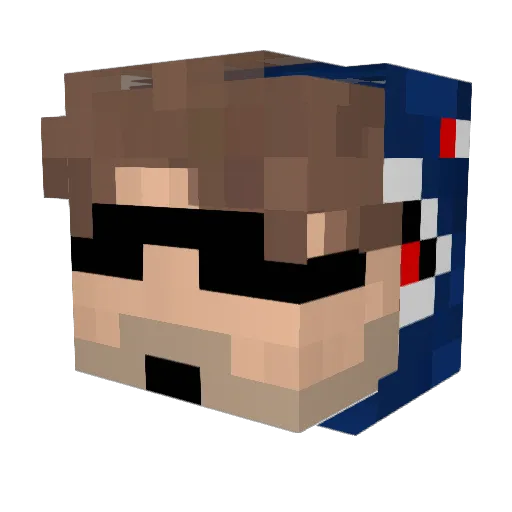 Cryptx Minecraft avatar head, 3D render