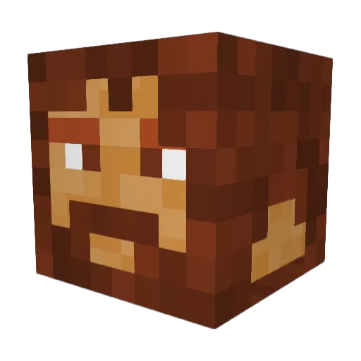CrysisBC Minecraft avatar head, 3D render