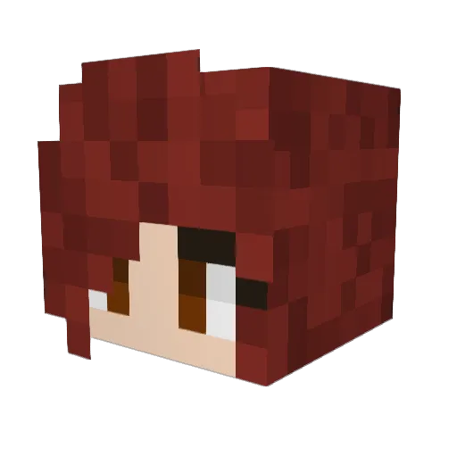 Crystacloud Minecraft avatar head, 3D render
