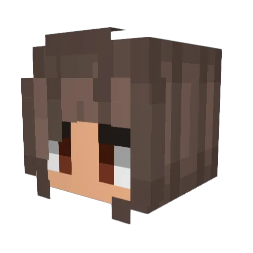 Crystal1404 Minecraft avatar head, 3D render