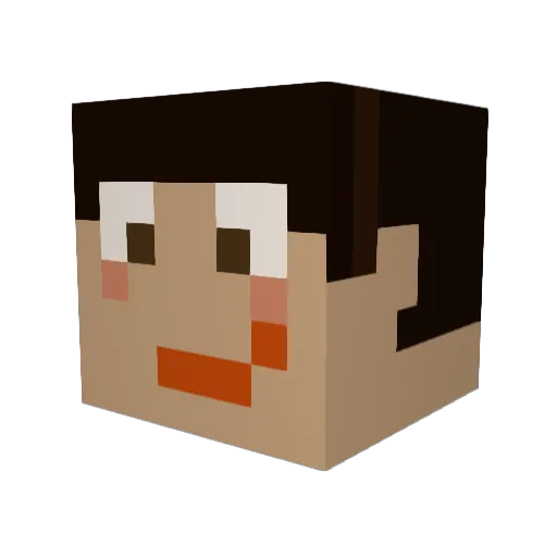 Crystal22 Minecraft avatar head, 3D render