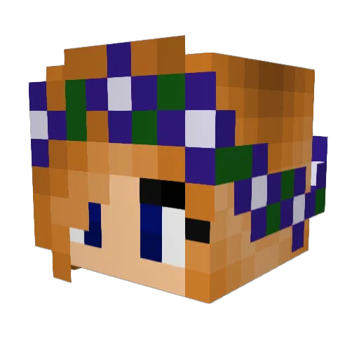 Crystal2563 Minecraft avatar head, 3D render