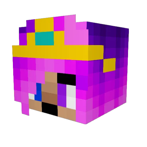 Crystal2598 Minecraft avatar head, 3D render
