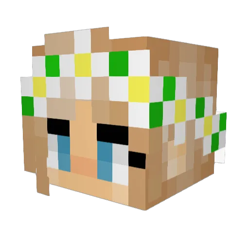 Crystal626 Minecraft avatar head, 3D render