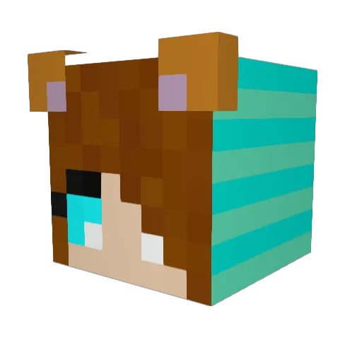 Crystal707 Minecraft avatar head, 3D render