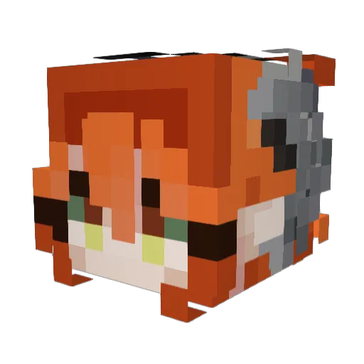 CrystalCarbon Minecraft avatar head, 3D render