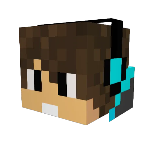 CrystalFalcon Minecraft avatar head, 3D render