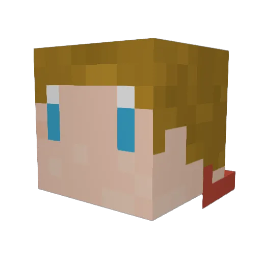 CrystalFox1123 Minecraft avatar head, 3D render