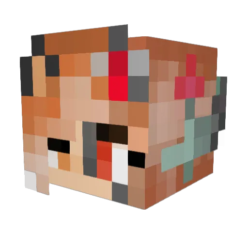 CrystalGuineaPig Minecraft avatar head, 3D render
