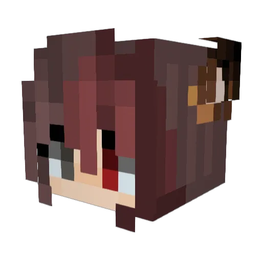 CrystalHusky07 Minecraft avatar head, 3D render