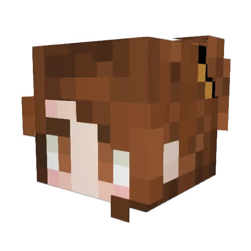 CrystalJuli Minecraft avatar head, 3D render