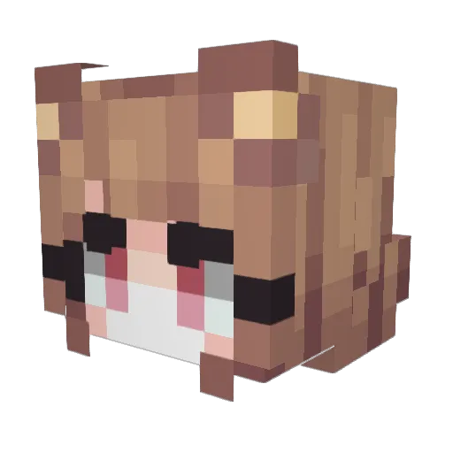 CrystalMuse Minecraft avatar head, 3D render