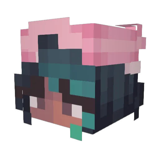 CrystalNght Minecraft avatar head, 3D render